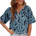 Aria Basics Aria Basics Independent Brand Quality Cross-border European And American Women's Clothing 2025 Summer New Printed V-neck_ecoleips.com