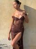 Mozision Lace See Through Sexy Two Piece Set Women Elegant Off-shoulder Backless Bodysuit And Maxi Skirt Matching Club Dress Set_ecoleips.com
