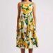 Women's Clothing Suspender Dress Vacation Cotton Yellow Rose Random Print Princess Fairy Dress_ecoleips.com