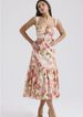 European American Summer Women Floral Sleeveless Backless Suspender Midi Dress_ecoleips.com