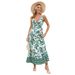 Sexy V-neck Slim Fit Elegant 2024 Summer European And American Women's Floral Vintage Print Long Dress Fashionable_ecoleips.com