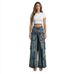 Women's Casual Cotton Denim Jeans With Symmetrical Slit Faux Two-Piece Skirt Style For Street Fashion Summer Spring/Autumn Regular Fit_ecoleips.com