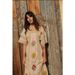 Bohemian Floral Embroidered Square-neck Lace Crochet Hollow-out European And American Long Dress_ecoleips.com