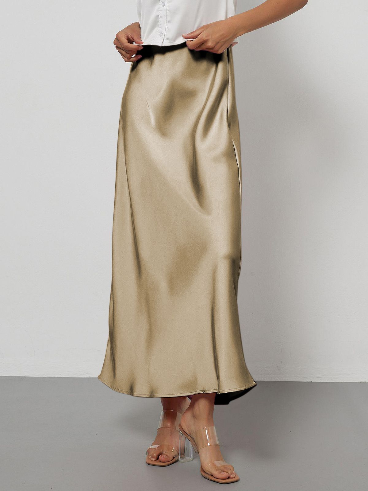 High-Waisted Draped Midi Skirt for Women Elegant Slimming Bodycon Straight Skirt European American Style Autumn Winter Hot Selling_ecoleips.com