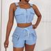 Women's Clothing suspender vest + shorts set_ecoleips.com