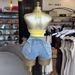 Women's Halter Neck Wrap Top - Sweetheart Sweet & Sassy Summer Blouse With Waist-Cinching & Asymmetrical Hem (Yellow/Pink)_ecoleips.com