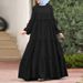 ng2510292 Ng2510292 Ng2510292 Autumn For Women, Korean-style Ruffle Dress, Casual Loose-fitting Round-neck Long Dress_ecoleips.com