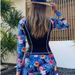 2025new cross border conservative sunscreen diving suit European and American foreign trade printed boxer pants long sleeved swimsuit female_ecoleips.com