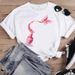 Cross-border Supply European And American Style Printed Loose-fitting Short-sleeve T-shirt With Lips Design For Women_ecoleips.com