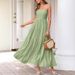 Women's Bohemian Halter Smocked Ruffled Maxi Dress – Casual Beach Resort Gown For Summer 2026_ecoleips.com