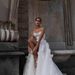 【Pre-sale | Ships In 15 Days】Elegant Suspender Wedding Dress With High Slits And Train, Three-dimensional Flower Beaded Embroidery Wedding Dress_ecoleips.com