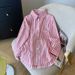Women's Clothing Design Loose Striped Shirt Retro Versatile Shirt For Women_ecoleips.com
