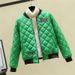 Women's Lightweight Quilted Bomber Jacket - Short Puffer Coat With Stand Collar, Thickened Slim-Fit Winter Outerwear For Casual & Street Style_ecoleips.com