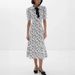 Talenza Floral Print Contrast A-Line Dress For Women Lace Up Lapel Short Sleeve Bodycon Summer Female Fashion Elegant Slim Dress_ecoleips.com