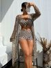 Women's Hot-selling Women's Split Swimsuit Blouse Three-piece Set Gathered Pleated Swimsuit High Waist Swimming Trunks_ecoleips.com