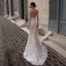 Long-sleeved Mermaid Wedding Dress, Forest Style, 2025 New Model, Simple Deep V-neck, Backless, Suitable For Travel_ecoleips.com