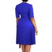 Women's Clothing Elegant V-Neck Pleated Dress Casual And Comfortable – Slim Fit Summer Dress With Adjustable Belt_ecoleips.com