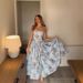 Women's Floral Print Halter Belted Maxi Dress – French Style Elegant Summer Party Gown_ecoleips.com
