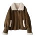 girl Lamb Wool Motorcycle Jacket 2025 Autumn Winter New Sheep Shear Fur Sheepskin Coat Women Short Youth Style_ecoleips.com