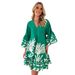 Amazo Idepedet Statio 2026 Summer New Europea Ad America V-eck Prited Flared Sleeve Loose Short Dress For_ecoleips.com