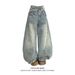 Women's Clothing Women's High-Waisted Curved Jeans Retro American Style Loose Fit Slimming Wide Leg Pants For Spring And Autumn High Street Design_ecoleips.com