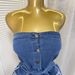 Women's Slim Fitting Denim Dress Tube Top Single Breasted Long Skirt With Raw Edges Double Pockets Lace-Up Hip Wrapped Sexy Summer American Style_ecoleips.com