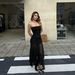 Women's Clothing Women's Sexy Strapless Sleeveless Mesh Patchwork Dress Solid Color European And American Style Summer_ecoleips.com