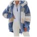 Autumn And Winter Warm Plush Patchwork Zipper Pocket Hooded Loose Coat Women's Tops Wholesale_ecoleips.com