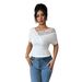 Women's Summer New Style Off-Shoulder Lace Patchwork Top V Neck Irregular European American Cross Border INS Fashion_ecoleips.com