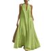 Women's V-Neck Sleeveless Maxi Dress Summer Vacation Beach Coverup Flowy 5 Solid Colors Available_ecoleips.com