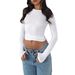 Sexy Slim-Fit Long Sleeve T-Shirt - Stretchy Milk Silk Base Layer For Women (Black/White/Red)_ecoleips.com