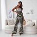 Women's Floral Print Camisole Bralette & Long Pants Set American Style Thin Sexy Fashion Clothing For Summer_ecoleips.com