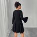 Women's Clothing Plus Size Clothes "Elegant V-Neck Tie-Waist Dress – Slimming & Tummy-Control Design For Women_ecoleips.com