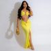 Women's Clothing Suspender Short Top With Sexy High Slit Hip Skirt Long Skirt Female Two Piece Set_ecoleips.com
