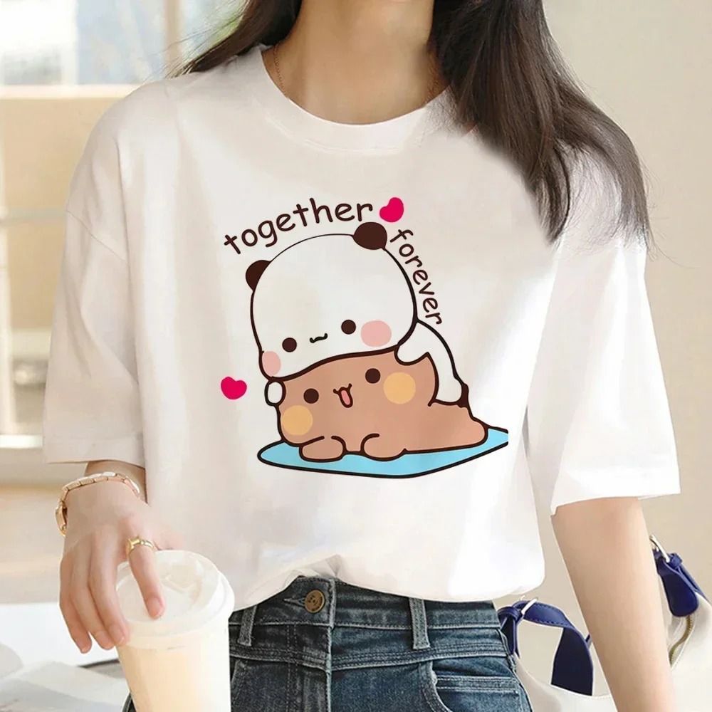Bubu Dudu T-shirt Female Designer Anime Cute Girl Pattern Fun Harajuku T-shirt Summer Cotton Casual Breathable Loose Top_ecoleips.com