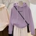 UNMUN Autumn/Winter New Women's Hooded Sweatshirt, Silver Fox Fleece, Thickened, High-end, Loose, Stylish, Trendy,_ecoleips.com