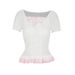 AD505 Quality Model 2025 Autumn Girl's Style Fresh And Sweet Polyester Pullover U-Neck Slim-Fit Women's T-Shirt_ecoleips.com