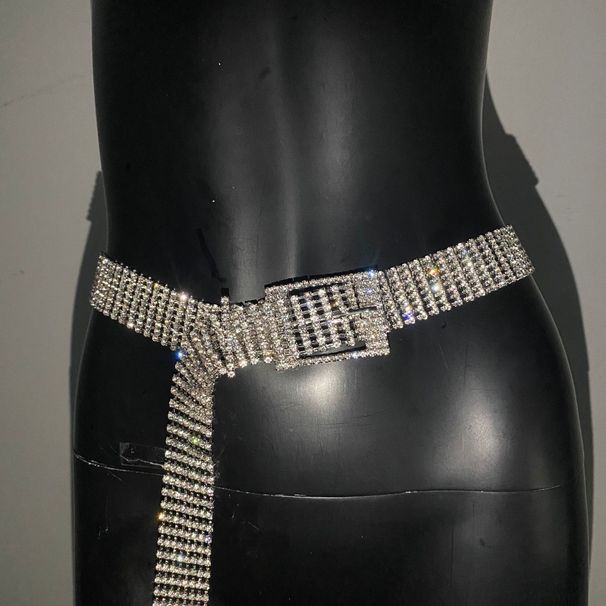 Women’s Clothing Glittery Look Diamond Grid Fishnet Headscarf Sexy Backless Deep V Vest Top_ecoleips.com