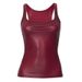 Women's Solid Color Square Neck Sleeveless Vest T-Shirt Sexy Top European American Style Summer Fashion 2025_ecoleips.com