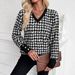 European And American Cross-border Bestseller 2026 Spring Elegant Women's Printed Sweatshirt V-neck Long-sleeve_ecoleips.com