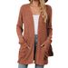 Women's Clothing Autumn And Winter New Solid Color Pocket Long Sleeved Bottoming Cardigan Sweater Spot_ecoleips.com