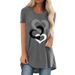 Women's Clothing Valentine's Day Casual Large Size Round Neck Short Sleeve T Shirt_ecoleips.com