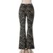 Aria Basics XY25283 High-Waited Leopard Print Fahion Bell-Bottom 2025 European And American Cro-Border New Veratile Caual_ecoleips.com