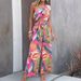 Women's Clothing Spring And Summer Temperament Contrast Color Short Sleeved Wide Leg Suit_ecoleips.com