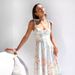 Stylish Floral Print V Neck Spaghetti Strap Dress Waist‑Defined Mid‑Length Summer Dress For Women_ecoleips.com