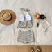 Retro Striped Minimalist Two Piece Bikini High Waisted Slimming Tummy Concealing Sophisticated Sweet Perfect for Hot Spring Vacations Swimwear_ecoleips.com