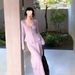 Jiuwu Hong Kong Style Retro 2025 Autumn/Winter New Three-Dimensional Floral Knit Top + Long Skirt Two-Piece Set_ecoleips.com