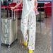 Korean Style Women's Printed Straight Leg Casual Pants Summer Sporty Long Oversized Slimming Stylish_ecoleips.com