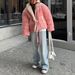 girl Girl Girl Cross-Border Foreign Trade Reversible Stamen Pattern Cotton Jacket Warm Fashion Winter Coat For Women Commuting Daily_ecoleips.com