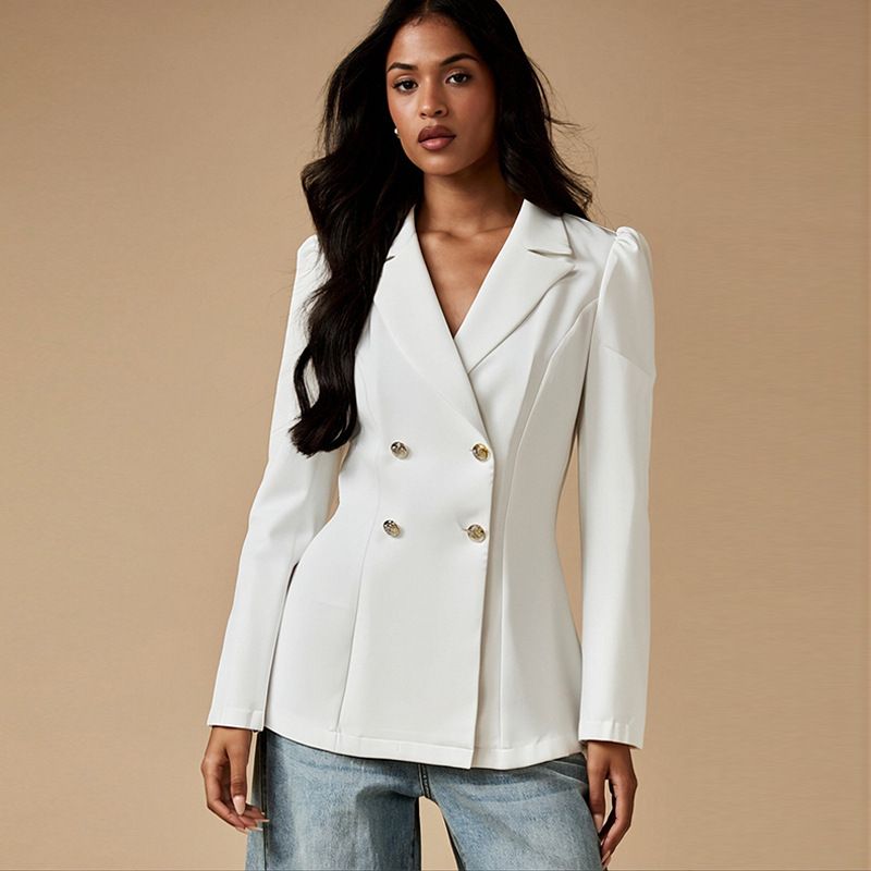 Women's Clothing Women's Elegant Long Sleeve Blazer Jacket - Autumn Office Casual Trench Coat_ecoleips.com